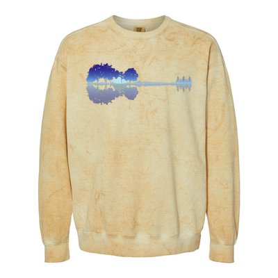 Guitar Lake Shadow Music Lovers Rock Guitar Musician Colorblast Crewneck Sweatshirt