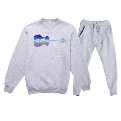 Guitar Lake Shadow Music Lovers Rock Guitar Musician Premium Crewneck Sweatsuit Set