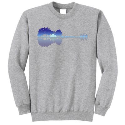 Guitar Lake Shadow Music Lovers Rock Guitar Musician Tall Sweatshirt