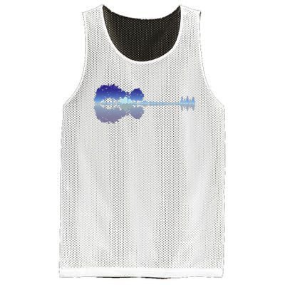 Guitar Lake Shadow Music Lovers Rock Guitar Musician Mesh Reversible Basketball Jersey Tank