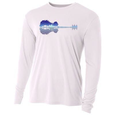 Guitar Lake Shadow Music Lovers Rock Guitar Musician Cooling Performance Long Sleeve Crew