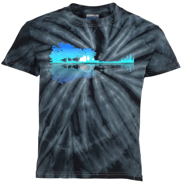 Guitar Lake Shadow Love Guitar Musician Kids Tie-Dye T-Shirt