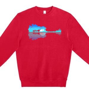 Guitar Lake Shadow Love Guitar Musician Premium Crewneck Sweatshirt