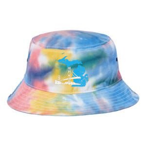 Great Lakes Shaped  Summer Michigan Mackinac Bridge Tie Dye Newport Bucket Hat