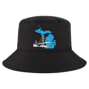 Great Lakes Shaped  Summer Michigan Mackinac Bridge Cool Comfort Performance Bucket Hat