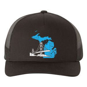 Great Lakes Shaped  Summer Michigan Mackinac Bridge Yupoong Adult 5-Panel Trucker Hat