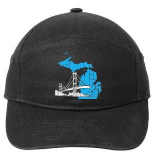 Great Lakes Shaped  Summer Michigan Mackinac Bridge 7-Panel Snapback Hat