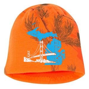 Great Lakes Shaped  Summer Michigan Mackinac Bridge Kati - Camo Knit Beanie