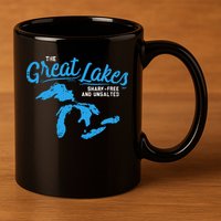 Great Lakes Shark Free And Unsalted Summer Vacation Lake 11oz C Handle Ceramic Mug