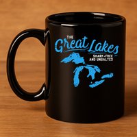 Great Lakes Shark Free And Unsalted Summer Vacation Lake 11oz C Handle Ceramic Mug