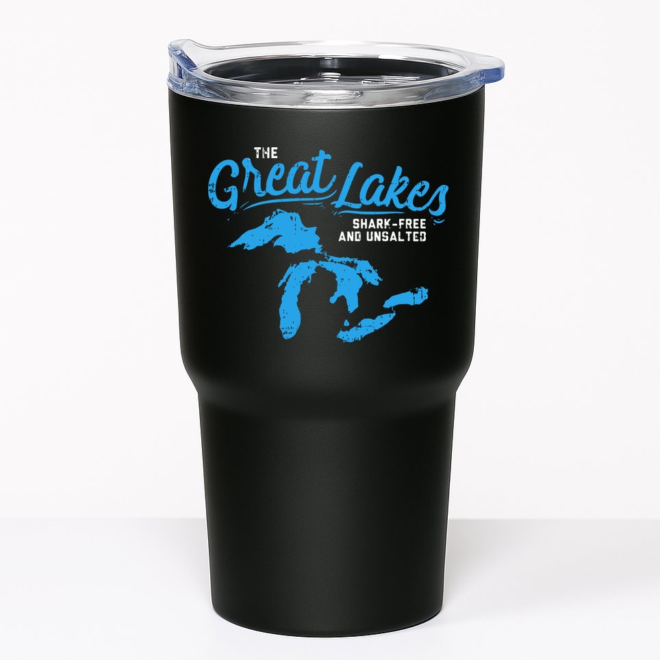 Great Lakes Shark Free And Unsalted Summer Vacation Lake Tumbler