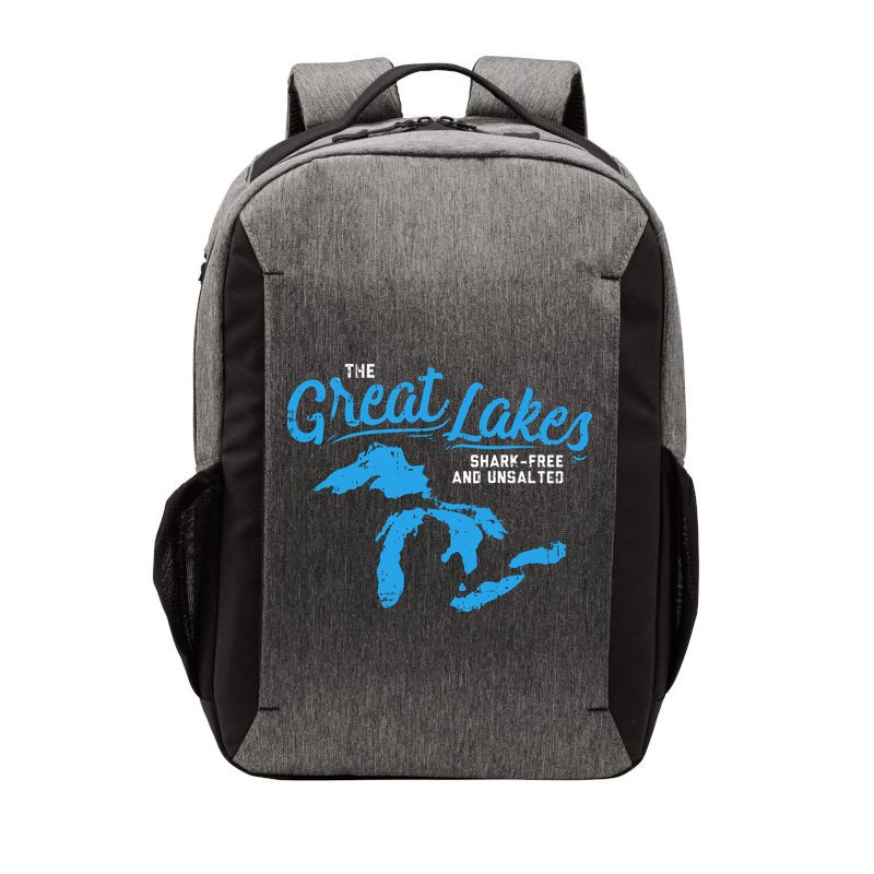 Great Lakes Shark Free And Unsalted Summer Vacation Lake Vector Backpack