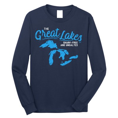 Great Lakes Shark Free And Unsalted Summer Vacation Lake Long Sleeve Shirt