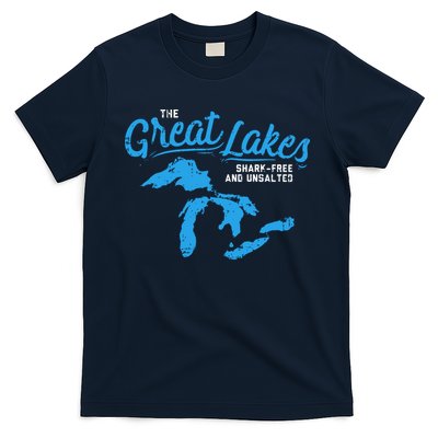 Great Lakes Shark Free And Unsalted Summer Vacation Lake T-Shirt