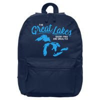 Great Lakes Shark Free And Unsalted Summer Vacation Lake 16 in Basic Backpack
