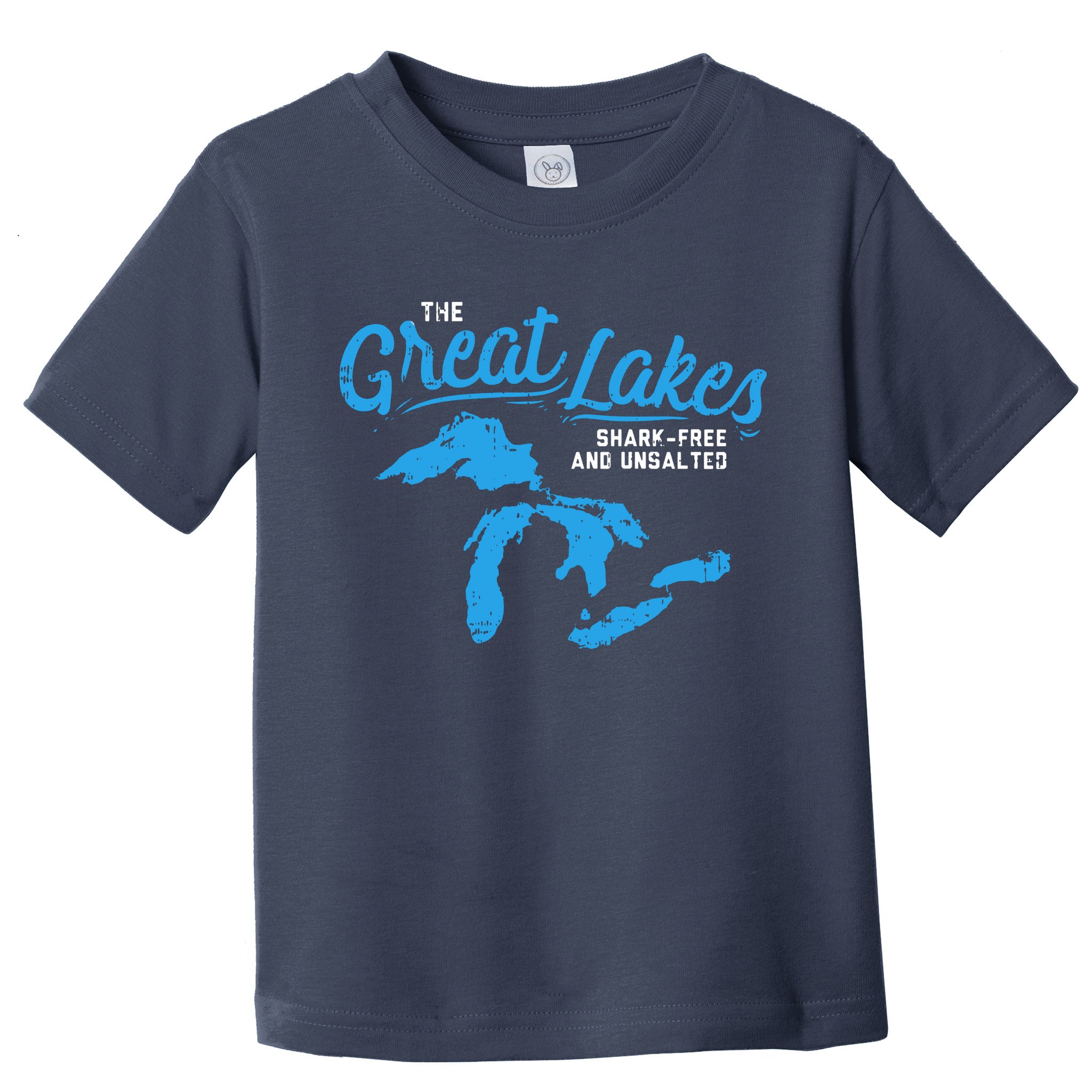 Great Lakes Shark Free And Unsalted Summer Vacation Lake Toddler T-Shirt