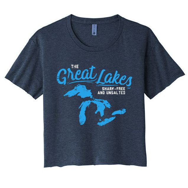 Great Lakes Shark Free And Unsalted Summer Vacation Lake Crop Top