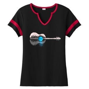 Guitar Lake Shadow Love Guitar Musician Ladies Halftime Notch Neck Tee