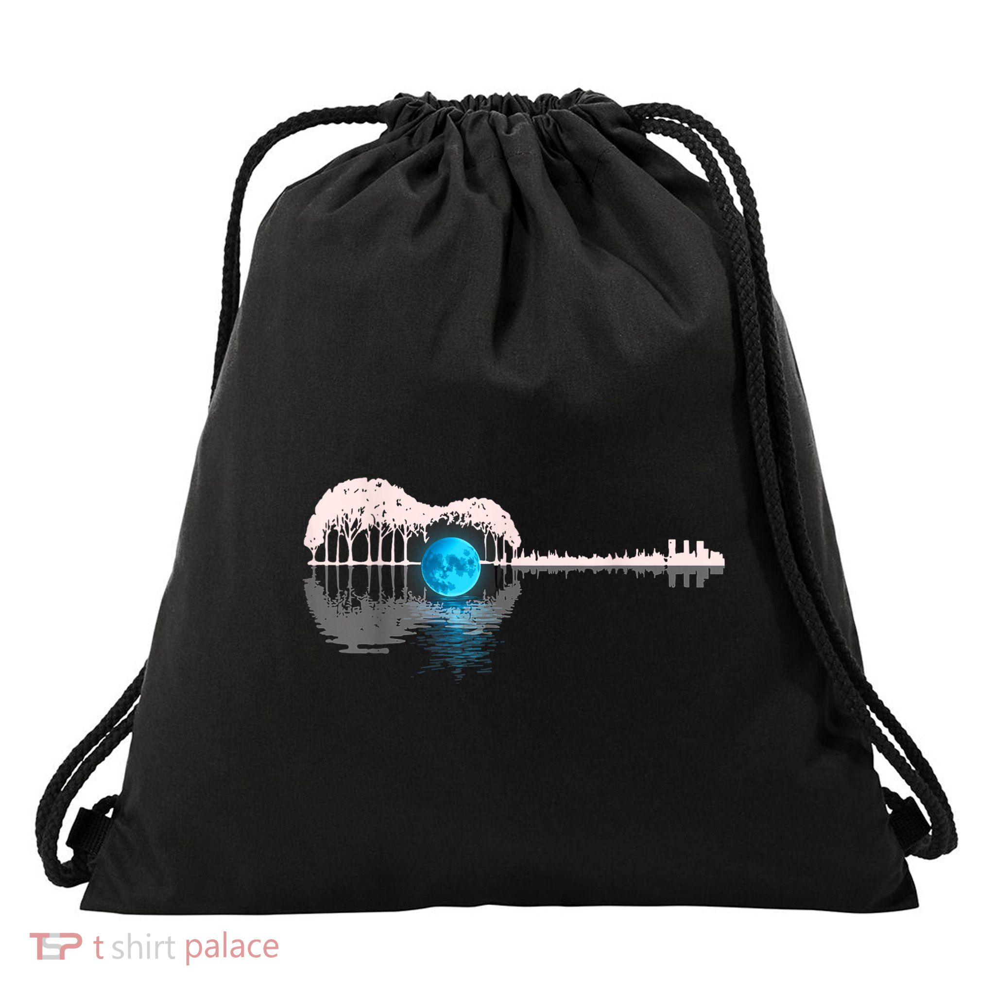 Guitar Lake Shadow Love Guitar Musician Drawstring Bag