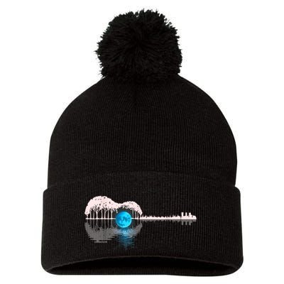 Guitar Lake Shadow Love Guitar Musician Pom Pom 12in Knit Beanie