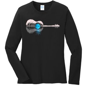 Guitar Lake Shadow Love Guitar Musician Ladies Long Sleeve Shirt