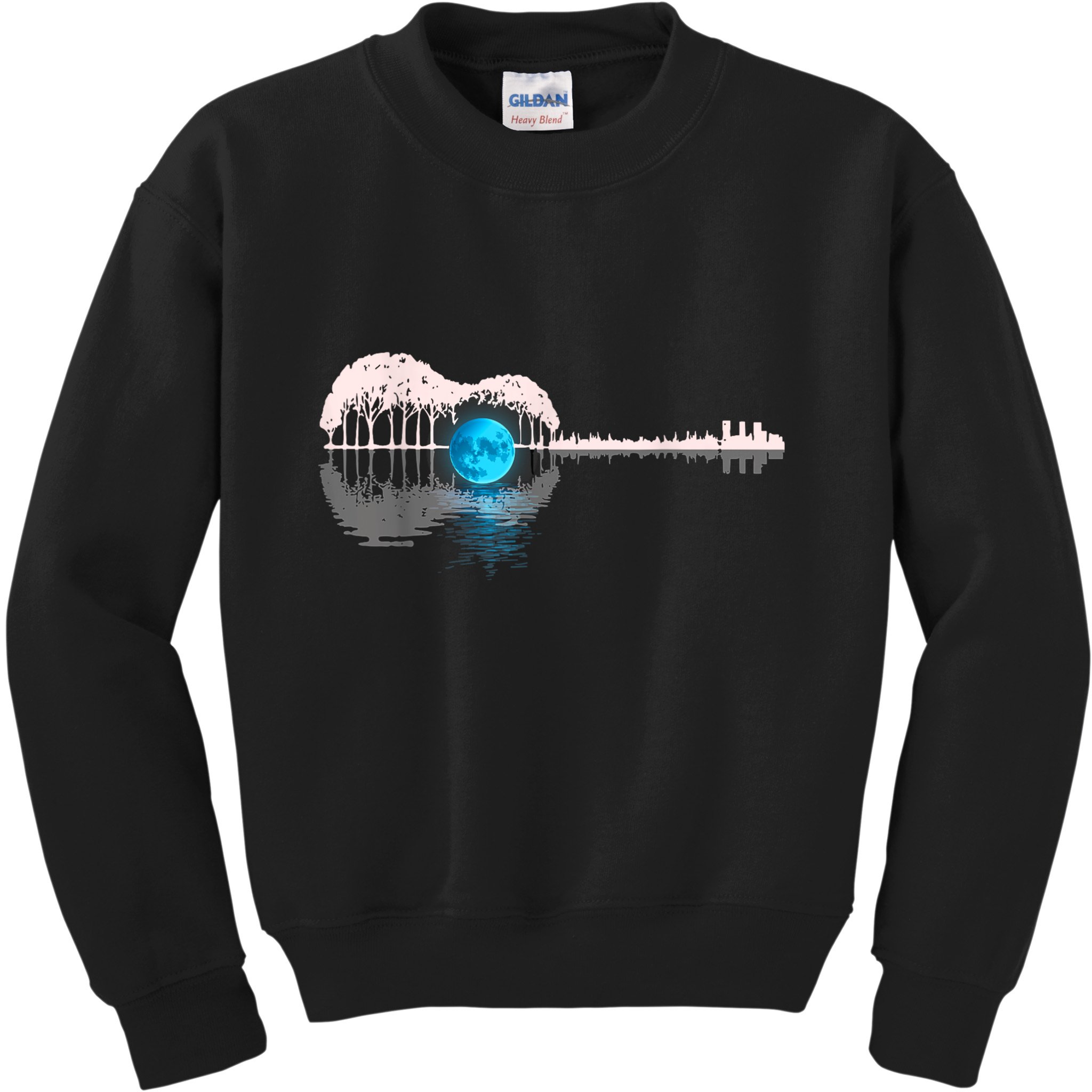 Guitar Lake Shadow Love Guitar Musician Kids Sweatshirt