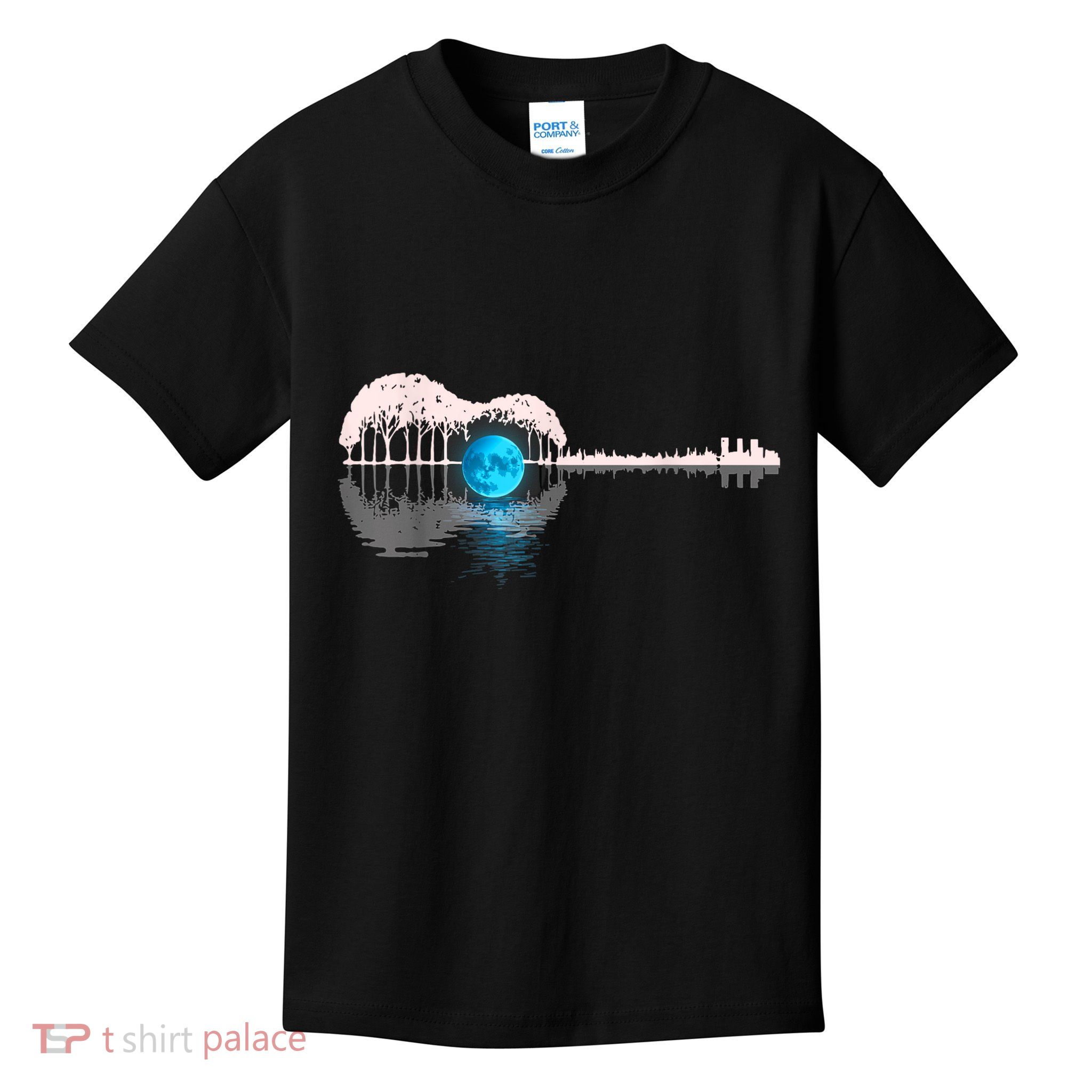 Guitar Lake Shadow Love Guitar Musician Kids T-Shirt