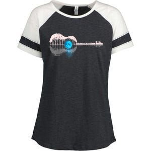 Guitar Lake Shadow Love Guitar Musician Enza Ladies Jersey Colorblock Tee