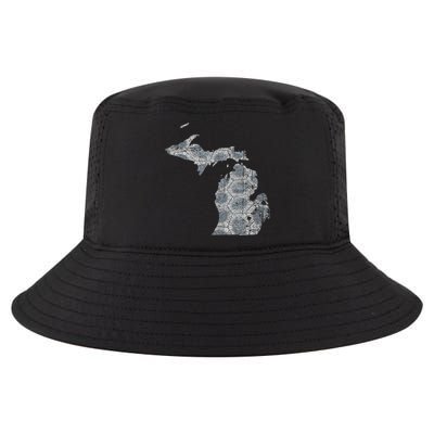 Great Lakes Shaped Women Summer Petoskey Stone Michigan Cool Comfort Performance Bucket Hat
