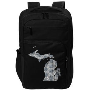 Great Lakes Shaped Women Summer Petoskey Stone Michigan Impact Tech Backpack