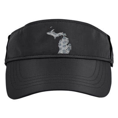 Great Lakes Shaped Women Summer Petoskey Stone Michigan Adult Drive Performance Visor