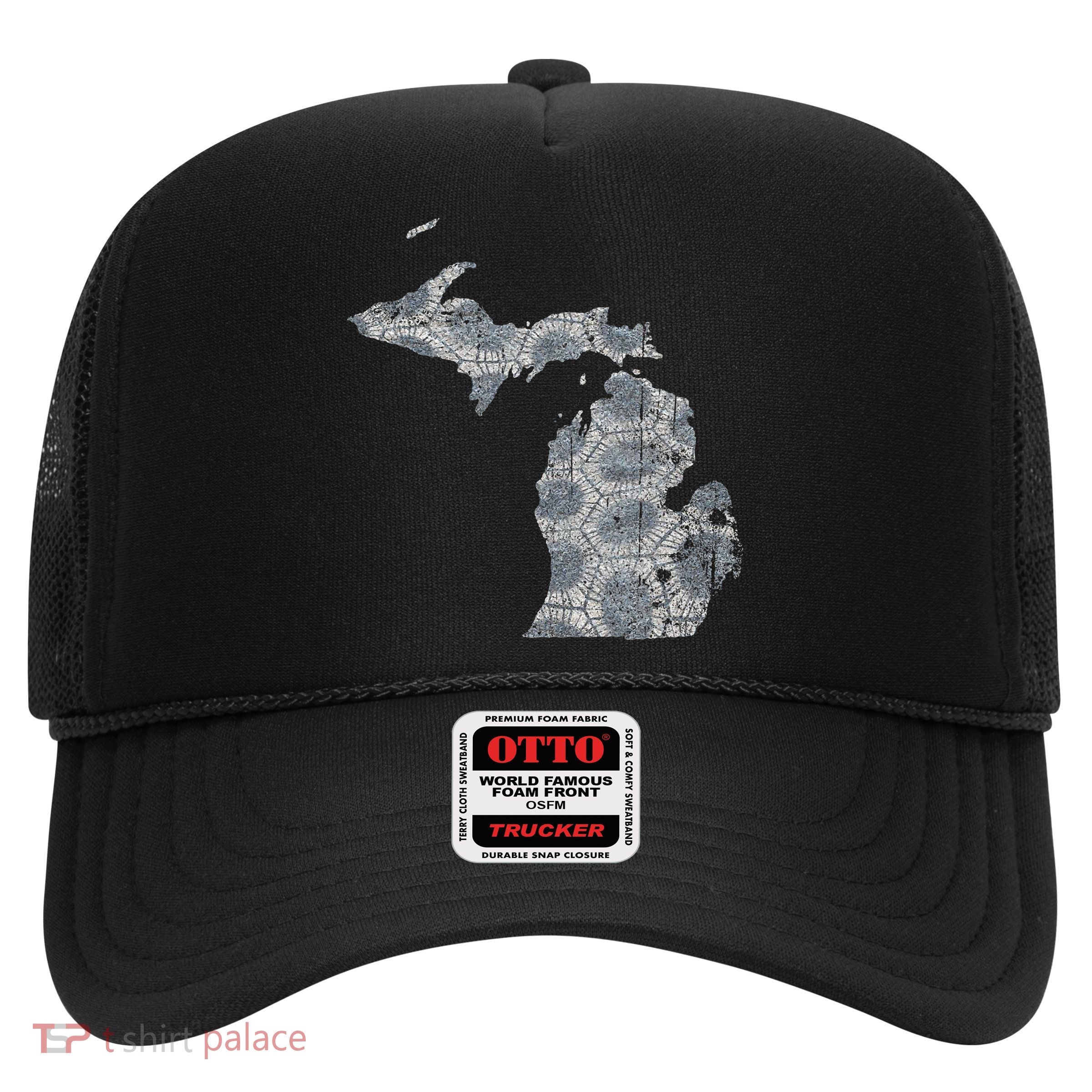 Great Lakes Shaped Women Summer Petoskey Stone Michigan Trucker Hat