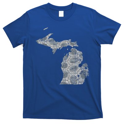 Great Lakes Shaped Women Summer Petoskey Stone Michigan T-Shirt