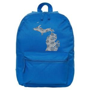 Great Lakes Shaped Women Summer Petoskey Stone Michigan 16 in Basic Backpack