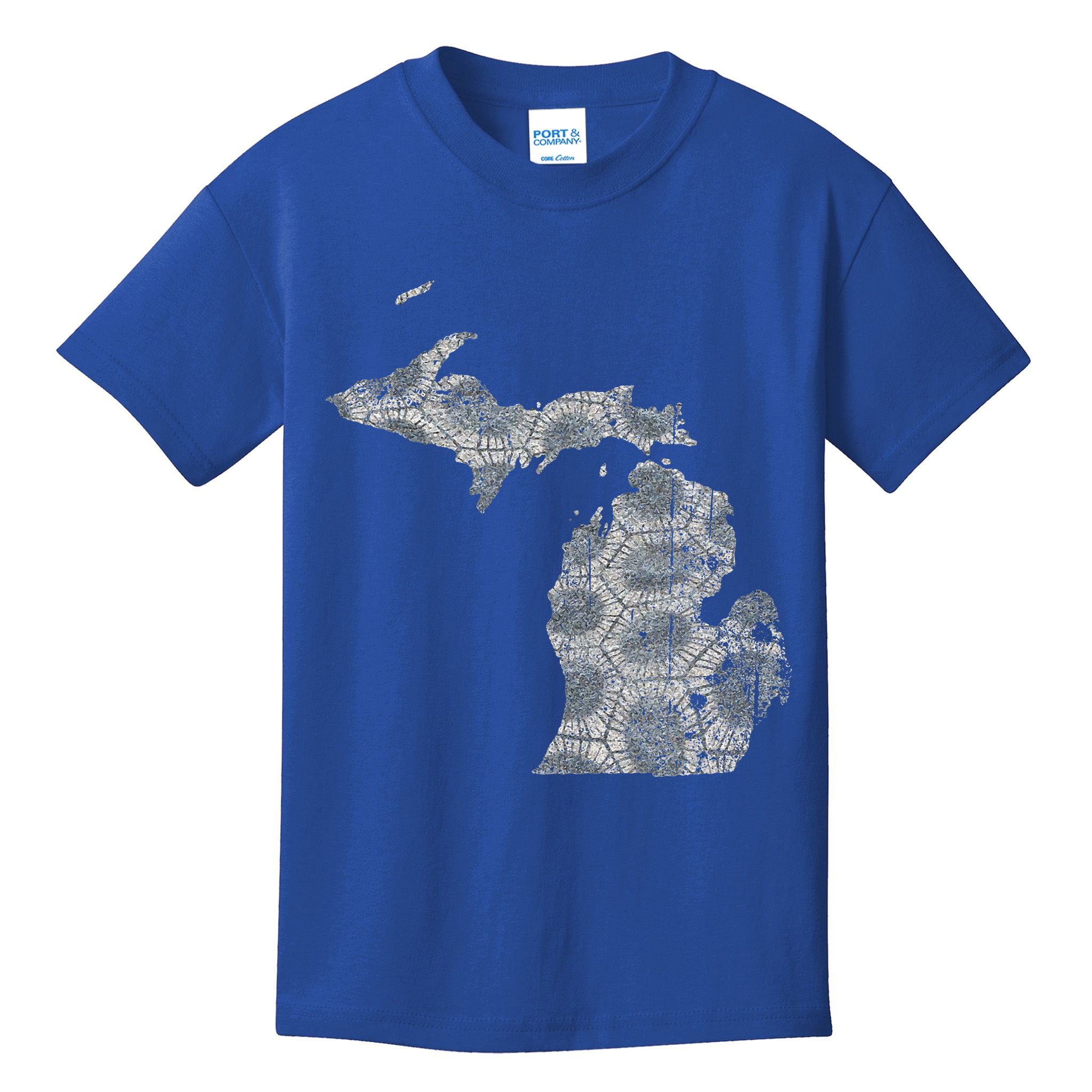 Great Lakes Shaped Women Summer Petoskey Stone Michigan Kids T-Shirt