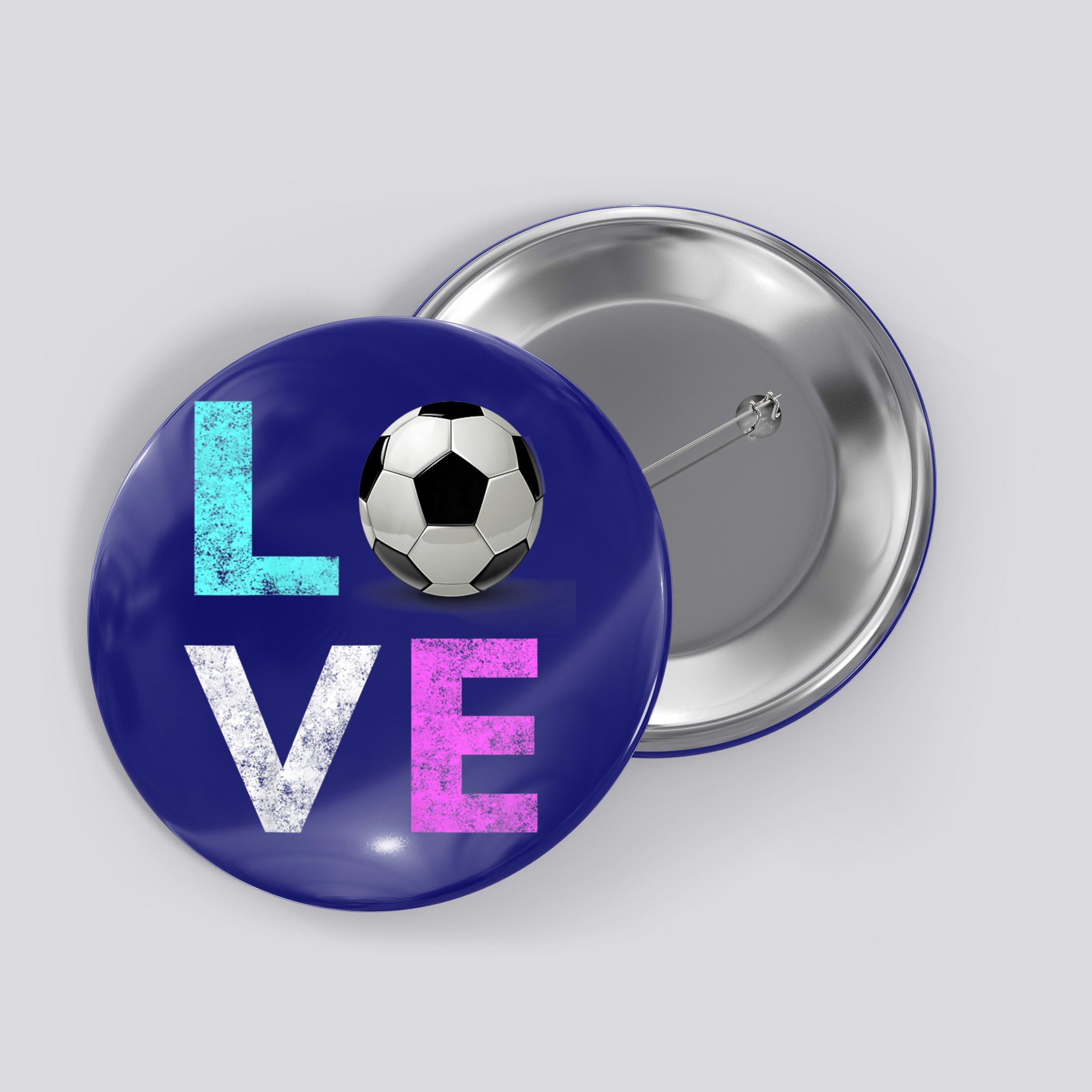 Girls Love Soccer Best Fun Birthday Gift Button