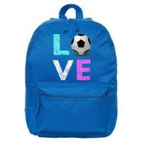 Girls Love Soccer Best Fun Birthday Gift 16 in Basic Backpack