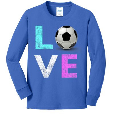 Girls Love Soccer Best Fun Birthday Gift Kids Long Sleeve Shirt