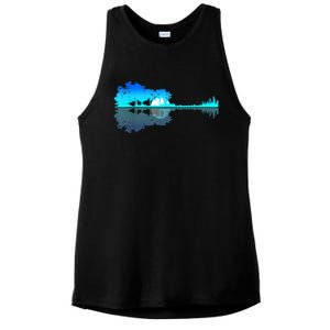 Guitar Lake Shadow Love Guitar Musician Ladies PosiCharge Tri-Blend Wicking Tank