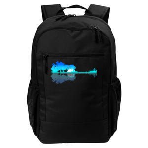 Guitar Lake Shadow Love Guitar Musician Daily Commute Backpack