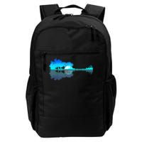 Guitar Lake Shadow Love Guitar Musician Daily Commute Backpack