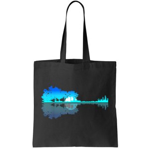 Guitar Lake Shadow Love Guitar Musician Tote Bag