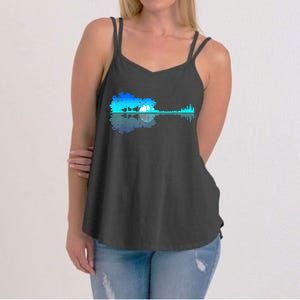 Guitar Lake Shadow Love Guitar Musician Women's Strappy Tank