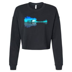 Guitar Lake Shadow Love Guitar Musician Cropped Pullover Crew