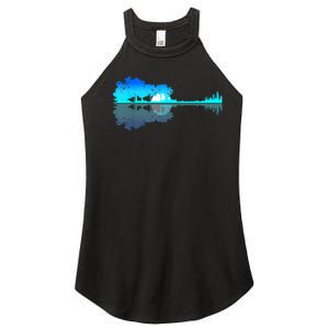 Guitar Lake Shadow Love Guitar Musician Women's Perfect Tri Rocker Tank