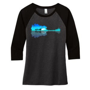 Guitar Lake Shadow Love Guitar Musician Women's Tri-Blend 3/4-Sleeve Raglan Shirt