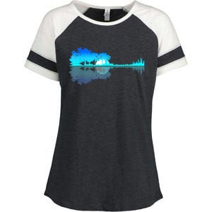 Guitar Lake Shadow Love Guitar Musician Enza Ladies Jersey Colorblock Tee