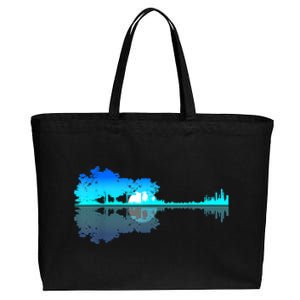 Guitar Lake Shadow Love Guitar Musician Cotton Canvas Jumbo Tote