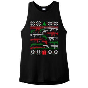 Gun Lover Second Adt Ugly Christmas Gun Enthusiast Gift Ladies PosiCharge Tri-Blend Wicking Tank