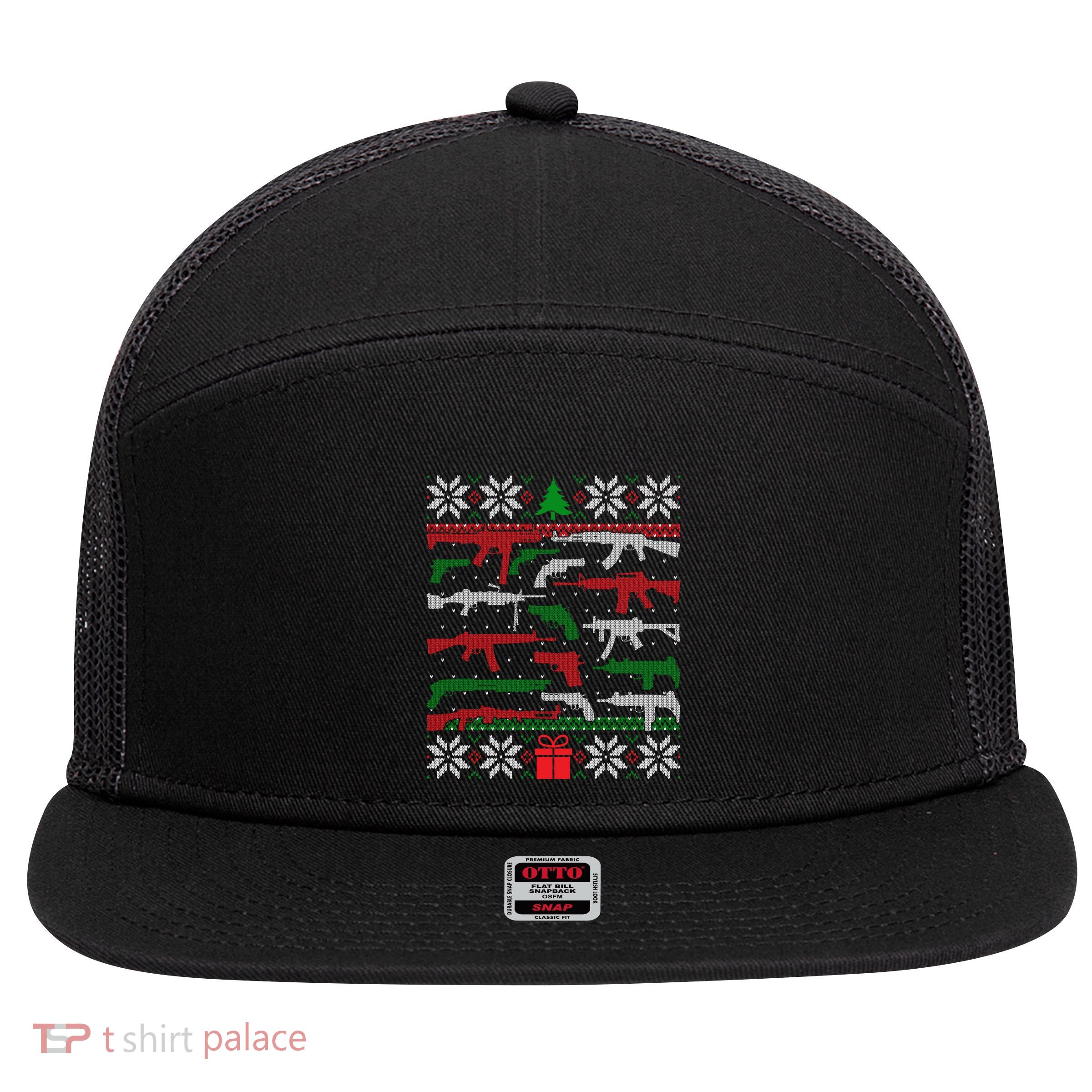 Gun Lover Second Adt Ugly Christmas Gun Enthusiast Gift 7 Panel Mesh Trucker Snapback Hat